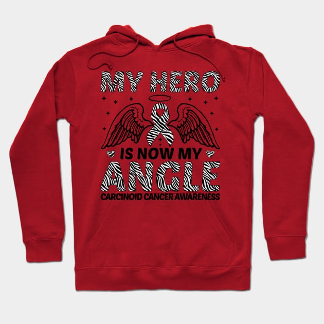 My Hero Is Now MY Angle Carcinoid Cancer Awareness Hoodie by Geek-Down-Apparel